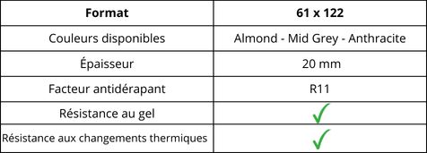 caracteristiques carrellage exterieur ligne Slash